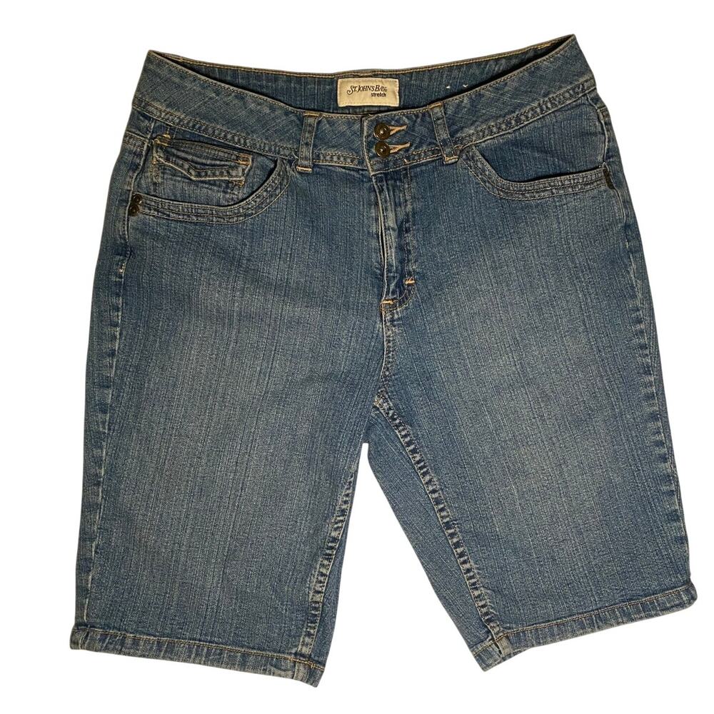 90's Denim Stretch Shorts - St. John's Bay - Classic Wash Size 8